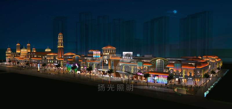 商業街景觀亮化設（shè）計鳥瞰圖
