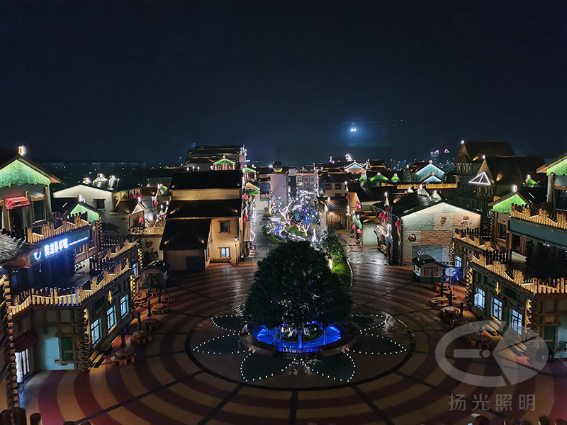旅遊鄉鎮夜景照明實景圖