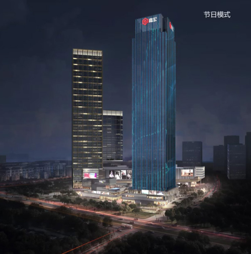超高層寫字樓燈光設計（jì）效果圖