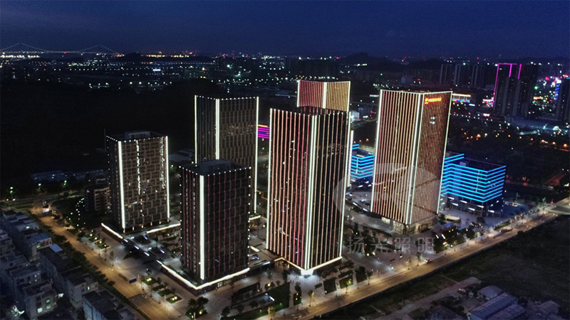 寫字（zì）樓夜景照明航拍圖