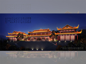 東莞大嶺山觀音寺（sì）古建築夜景照明設（shè）計
