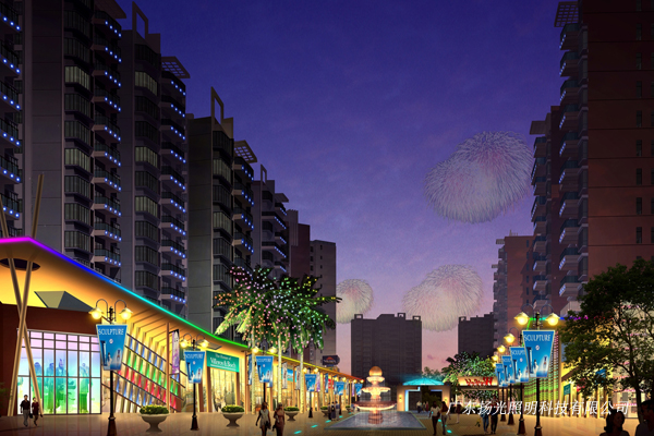 東莞花園城商（shāng）業街夜景照明（míng）
