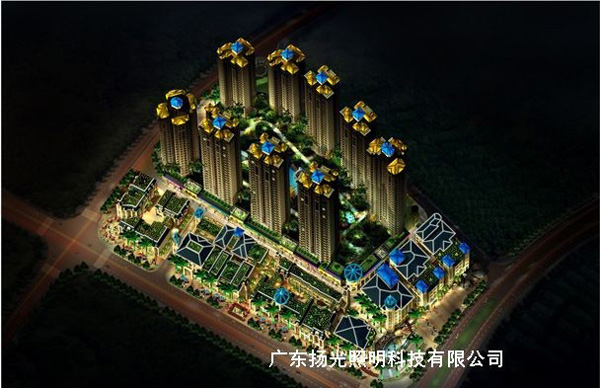 盛東地產:南寧盛天華府樓體亮化（huà）