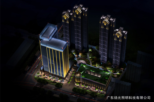 武漢（hàn）後襄河大廈夜景燈光