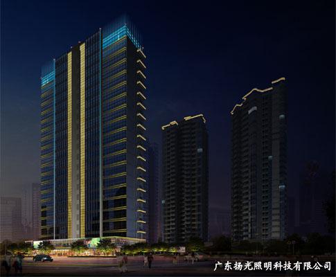 東（dōng）莞嘉宏大廈寫辦樓外立麵亮化（huà）