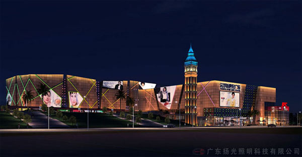 雲浮新世紀廣場夜景燈光工程