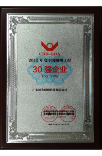 2015年度中國照明工程30強（qiáng）企業