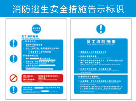 消防逃（táo）生安全措施告示标识
